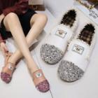 Faux Leather Glitter Toe Loafers