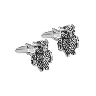 Fashion Personality Owl Cufflinks Silver - One Size