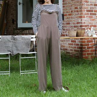 Spaghetti-strap Frill-trim Jumpsuit