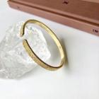 925 Sterling Silver Open Bangle 1 Piece - Gold - One Size
