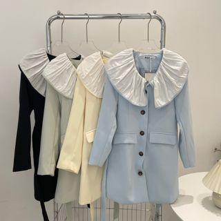 Long-sleeve Single-breasted Mini Blazer Dress