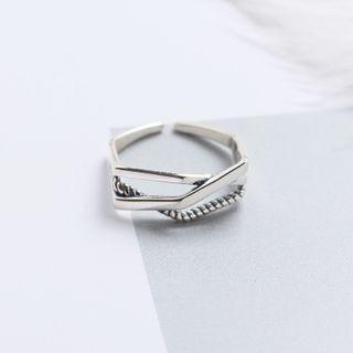 925 Sterling Silver Geometric Layered Ring As Shown In Figure - One Size