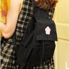 Flower Pinned Canvas Backpack