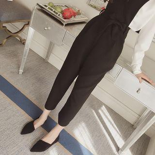 Plain V-neck Sleeveless Jumpsuit