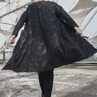 Print Open-front Long Jacket