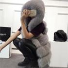Hooded Fuax-fur Vest