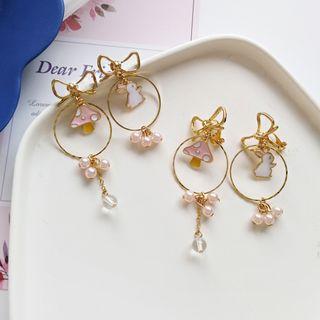 Non-matching Rabbit Hoop Earring / Clip-on Earring