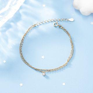 Rhinestone Chained Necklace Ale116sl - Gold - One Size