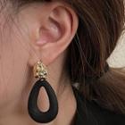 Alloy Drop Earring 1 Pair - Silver Stud - Black - One Size