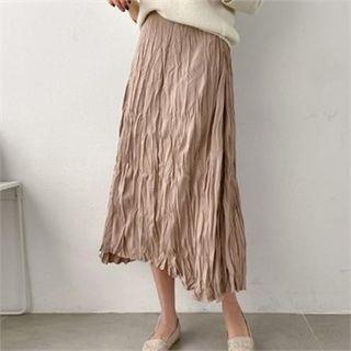 Zip-side Crinkled Skirt
