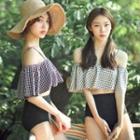 Ruffled Plaid High Waist Bikini