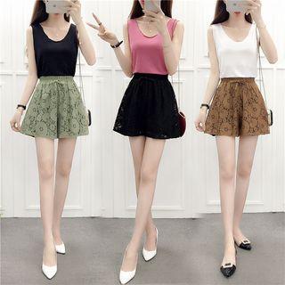 Lace Wide Leg Shorts