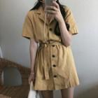 Short-sleeve Mini Shirt Dress