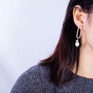 Faux Pearl Geometric Drop Earring 1 Pair - 565 - Earring - One Size