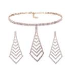 Set: Rhinestone Drop Earrings + Necklace