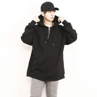 Zip-up Neck Oversized Hoodie