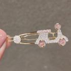 Motorbike Rhinestone Alloy Hair Clip Ly690 - Pink & Gold - One Size