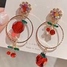 Non-matching Faux Crystal Cherry Dangle Earring As Shown In Figure - One Size
