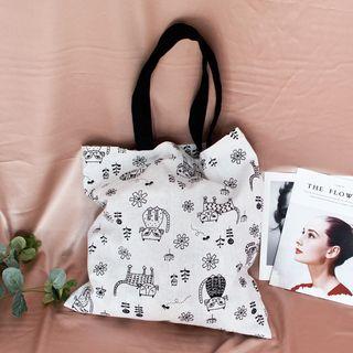 Cat Print Tote Bag As Shown In Figure - One Size