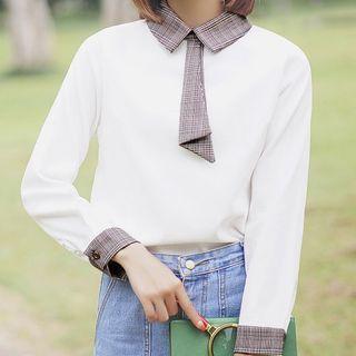 Mock Two-piece Collared Top