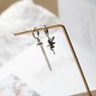 Non-matching Alloy Fairy Dangle Earring 1 Pair - Silver - One Size