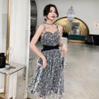 Check Sleeveless A-line Cocktail Dress