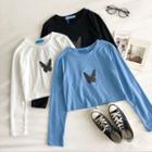 Printed Crewneck Long-sleeve T-shirt