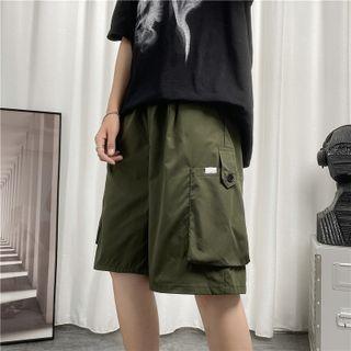 Plain Cargo Straight Leg Shorts