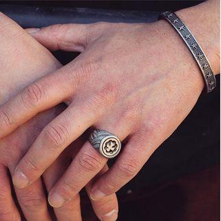 Stainless Steel Embossed Eagle Open Ring