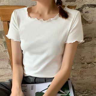 Plain Ruffled T-shirt