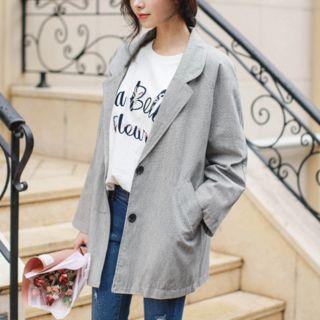Single-breasted Loose-fit Stripe Blazer