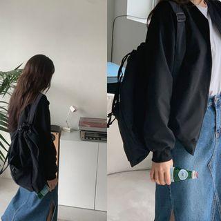 Round-neck Plain Jacket Black - One Size