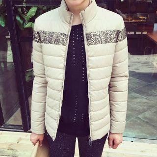 Print Panel Padded Jacket