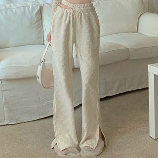 High Waist Cutout Checkerboard Wide Leg Pants