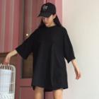 Crew-neck 3/4-sleeve T-shirt Dress