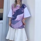 Tie-dyed Print Elbow-sleeve T-shirt