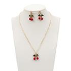 Set: Cherry Necklace + Drop Earrings