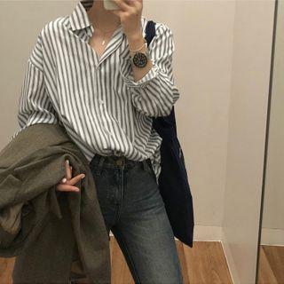 Striped Shirt Gray & White - One Size