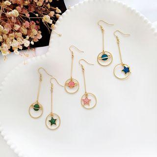 Non Matching Planet Drop Earring