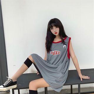 Lettering Print Mini Tank Dress