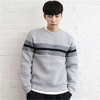 Long-sleeve Contrast-trim Neoprene Sweatshirt