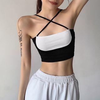 Crisscross Two-tone Camisole Top