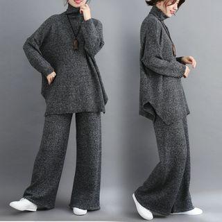 Set: Turtleneck Sweater + Wide Leg Pants
