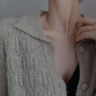 925 Sterling Silver Hoop Pendant Choker