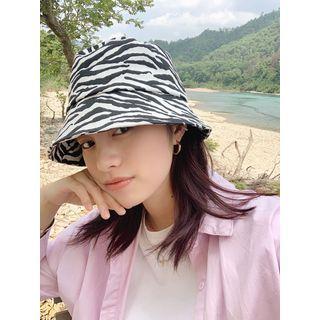 Zebra Print Bucket Hat Zebra Print - Black & White - One Size