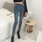 Cropped Cutout Skinny Jeans