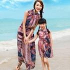 Family Matching Sleeveless Patterned Dress