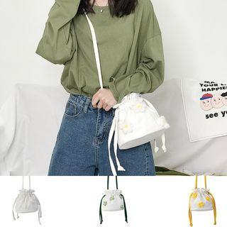 Daisy Appliqued Bucket Bag