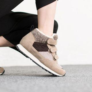Velcro-detail Faux-suede Sneakers