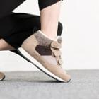 Velcro-detail Faux-suede Sneakers